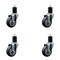 Service Caster 3.5'' Thermoplastic Rubber Wheel Swivel 1-3/4'' Expanding Stem Caster Set, 4PK SCC-EX20S3514-TPRB-134-4 - alternate 1